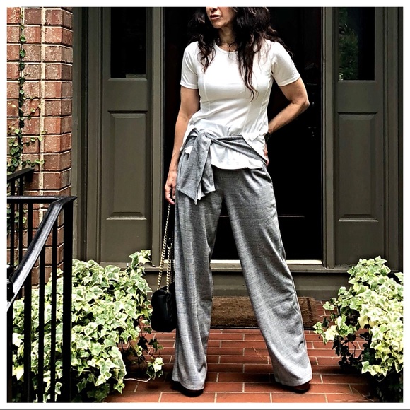 ✨LAST ONE ✨Jacquard belted wide leg palazzo pants - Picture 7 of 8